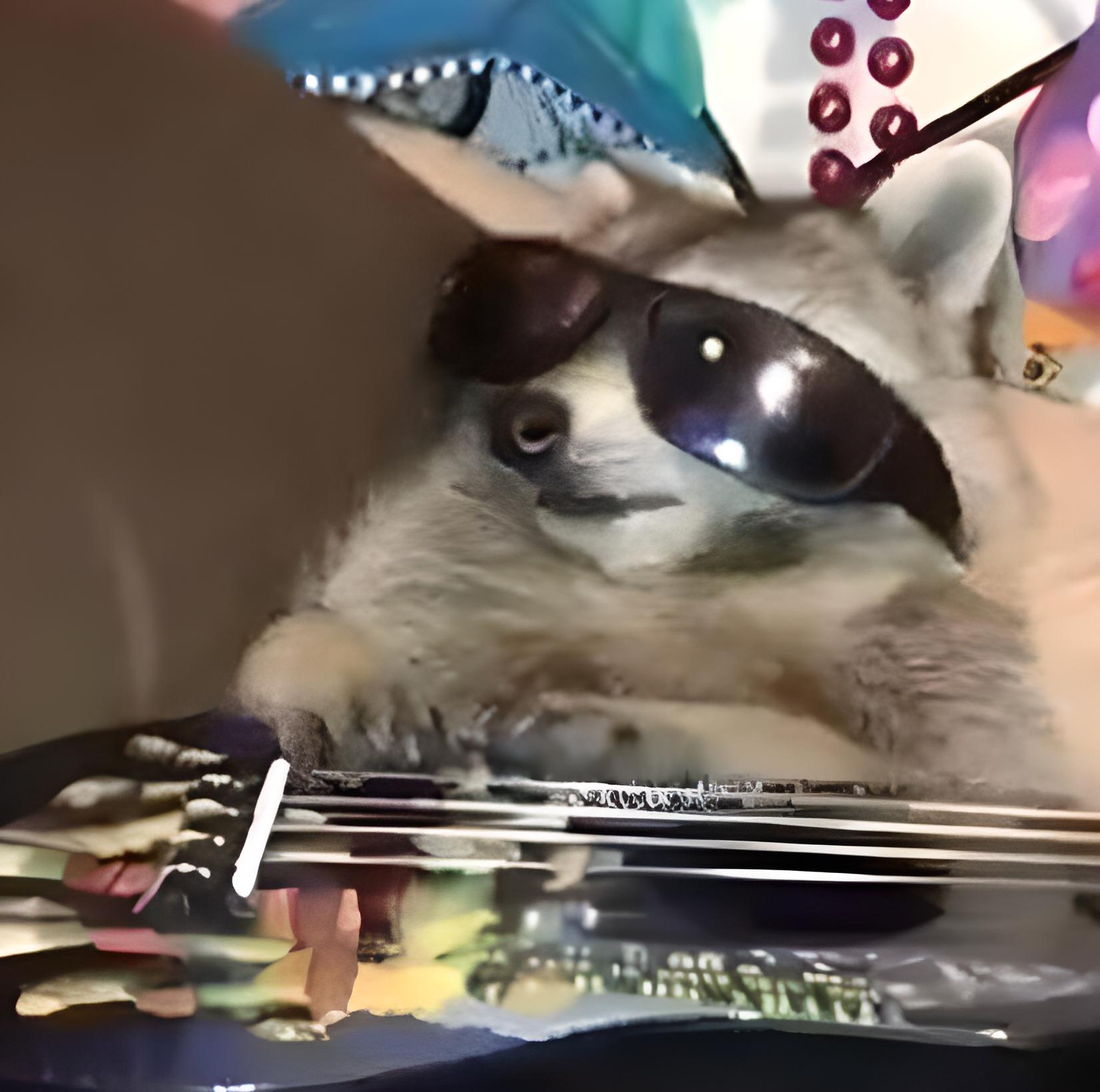 Avatar picture with racoon holding guitar
